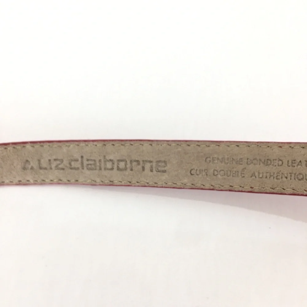 Vintage Liz Claiborne Thin Leather Belt Red VTG 80’s 90”s Women’s Size Small